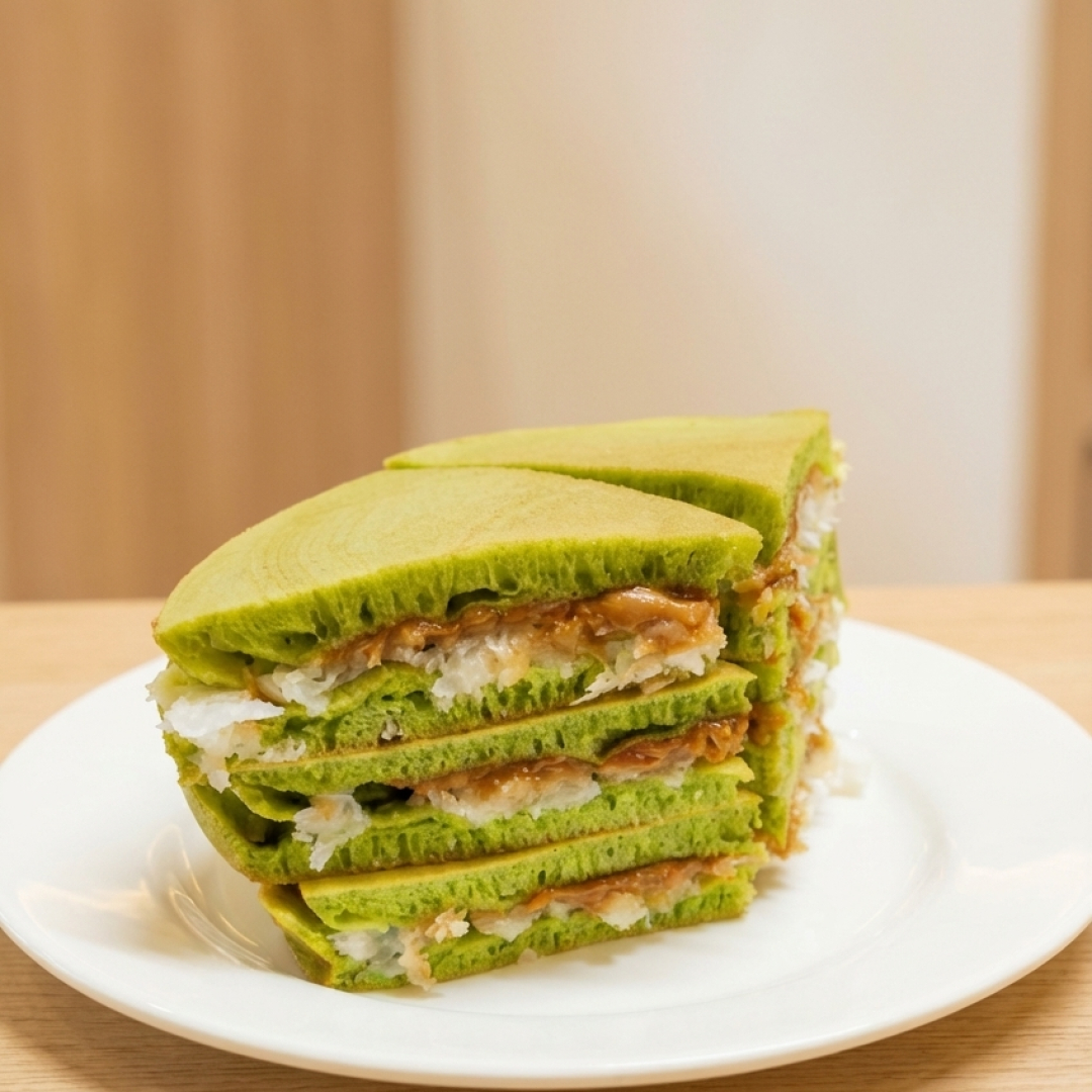 Bánh bò dừa nướng nhân dừa đậu phộng