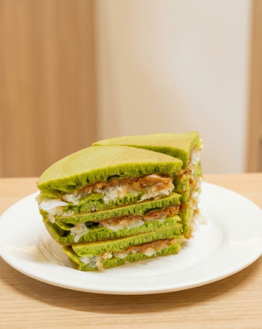 Bánh bò dừa nướng nhân dừa đậu phộng